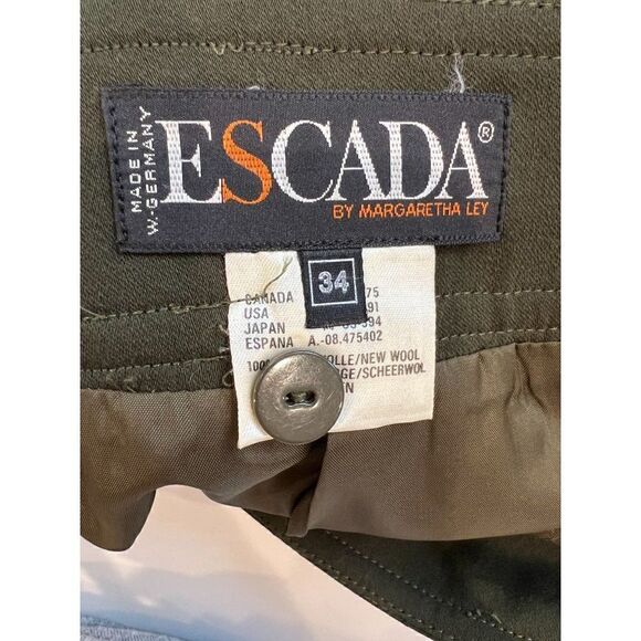 Escada Vintage Wool Pencil Skirt in Dark Green Size 4 - Picture 4 of 4